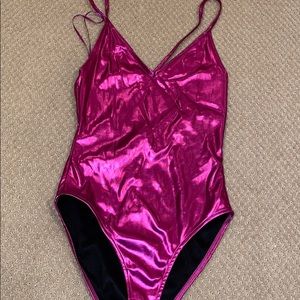 Metallic pink top shop leotard